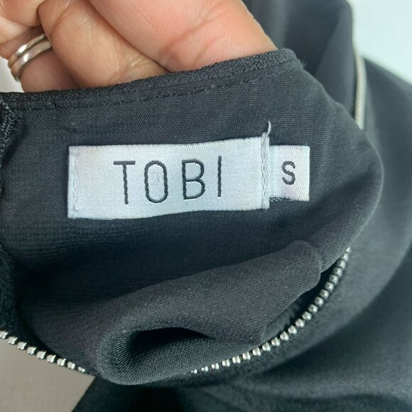 🟣🟣🟣 TOBI Women's Size Small Black Embroidered Floral Tunic Dress - Picture 8 of 11